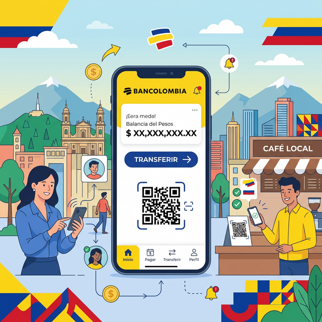 App Bancolombia Personas — banca móvil colombiana con transferencias, QR y tarjeta virtual
