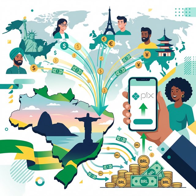 Enviar dinero a Brasil — mapa de transferencias internacionales hacia Brasil con reales y dólares