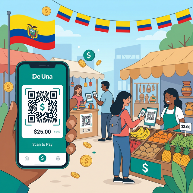 De Una, la billetera digital del Banco Central del Ecuador — pagos QR desde el celular